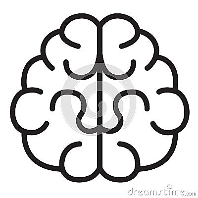 Icon of brain. Convolutions of the brain. Vector Illustration